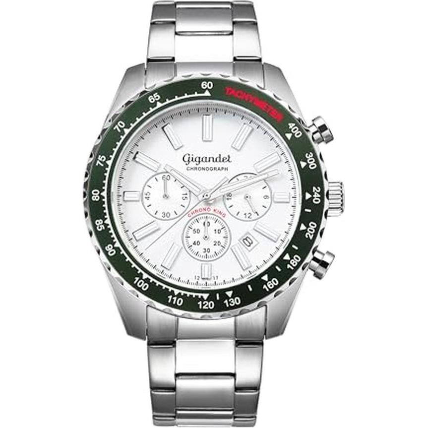 Gigandet, Orologio da polso, Analoge Sportchronograph mit Tachymeterskala und 100 m wasserdicht, Argento, (Cronografo, Orologio da polso analogico, Or