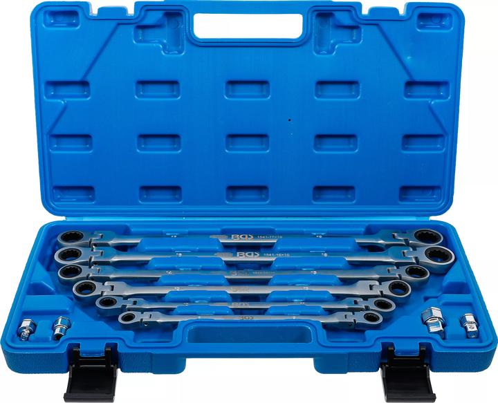 Actual product image BGS Double Swivel Head Ratchet Wrench Set 8 - 19 mm 10 pcs. (10 mm, 11 mm, 12 mm, 13 mm, 14 mm, 15 mm, 16 mm, 17 mm, 18 mm, 19 mm, 8 mm, 9 mm)
