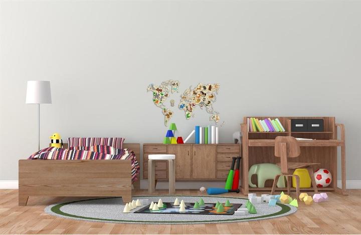 Productafbeelding WoodenCity Wereldkaart van dieren (29 onderdelen)