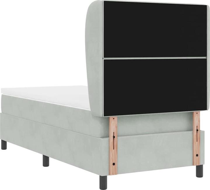 Image du produit vidaXL Lit Boxspring Avec Matelas Velours Gris Clair (100 x 200 cm)