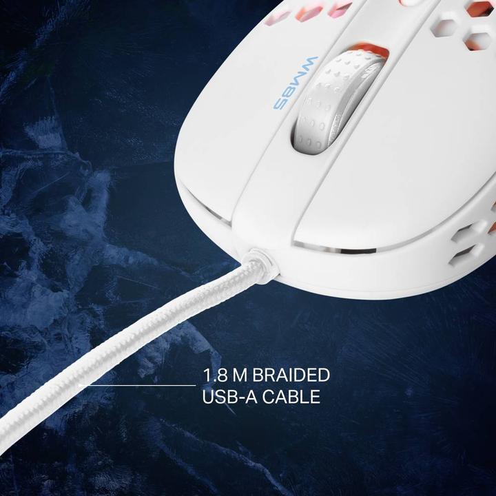 Image du produit Deltaco GAMING White LINE 65g poids, 400-6400 DPI, 1000 Hz, blanc (Filaire)