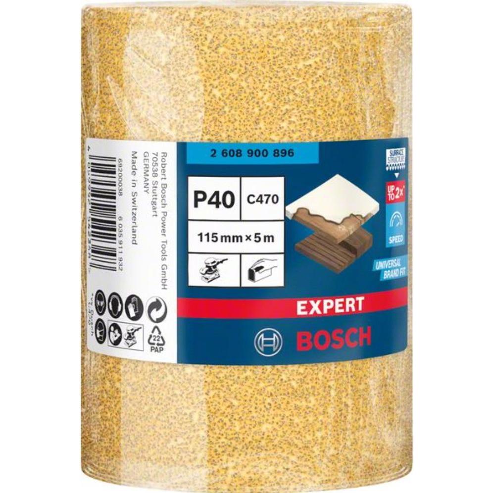 Thumbnail - Bosch Professional Zubehör, Schleifmittel, EXPERT C470 Schleifpapierrolle zum Handschleifen, 115 mm, 5 m, G 40 (40)