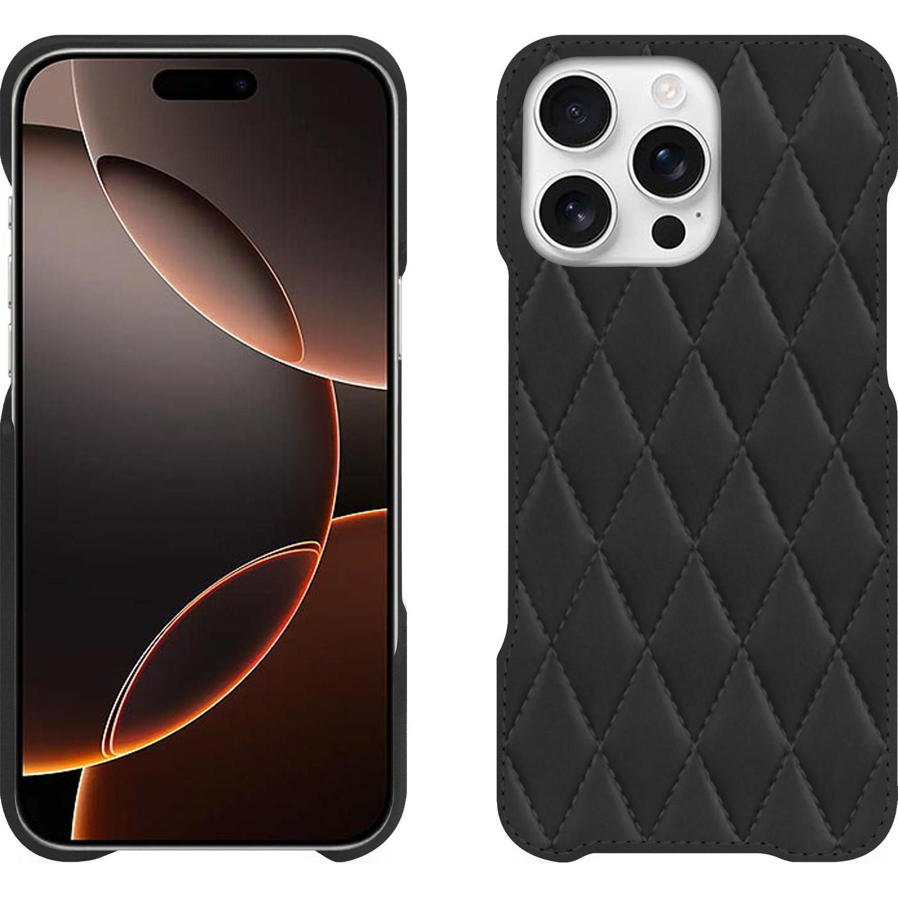 Noreve Lederschutzhülle (Apple iPhone 16 Pro), Smartphone Hülle, Schwarz