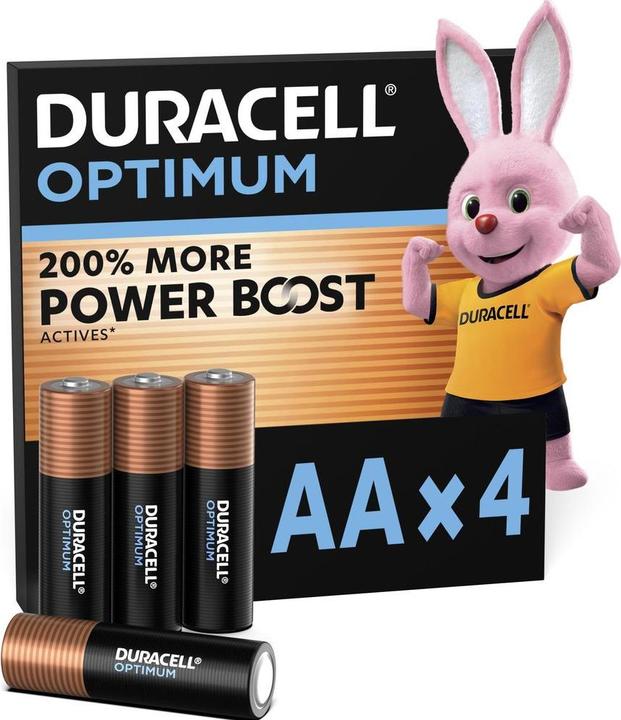 Immagine prodotto Duracell Pile Optimum 4-pack AA (4 pz., AA / LR6 / LR06 / Mignon / R6 / R14505)