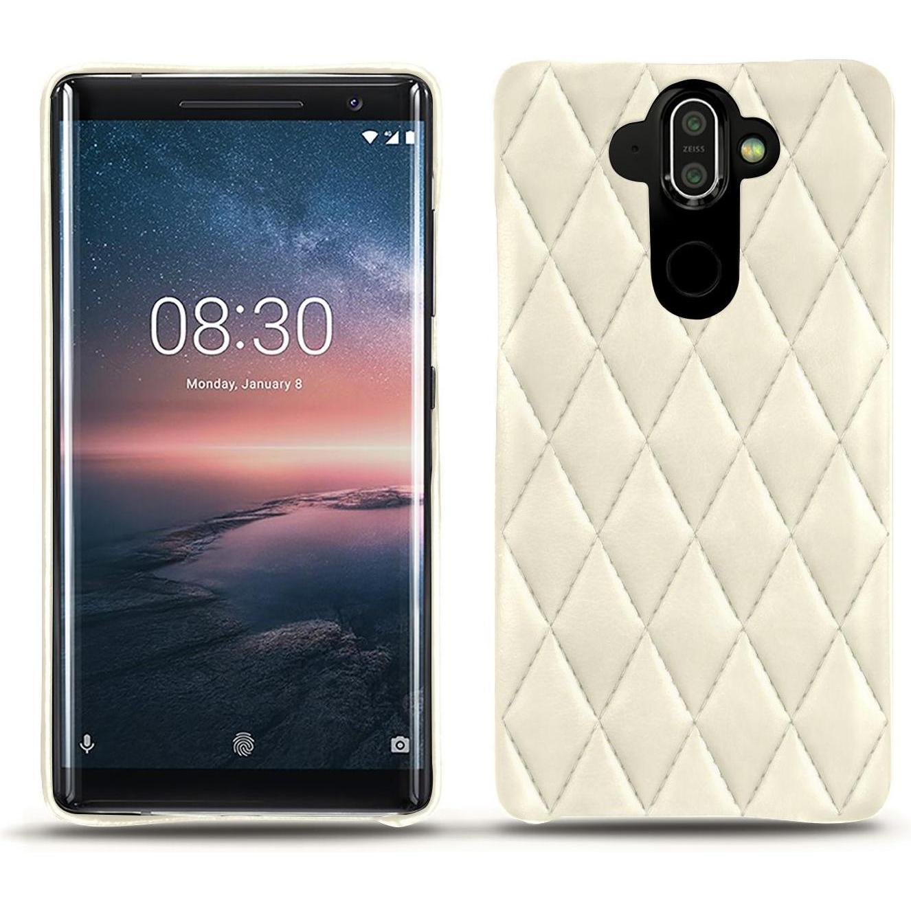 Noreve Lederschutzhülle (Nokia 8 Sirocco), Smartphone Hülle, Weiss