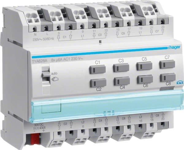 Actual product image Hager KNX shutter output 8gang 230V TYA628A (Shutter actuator)