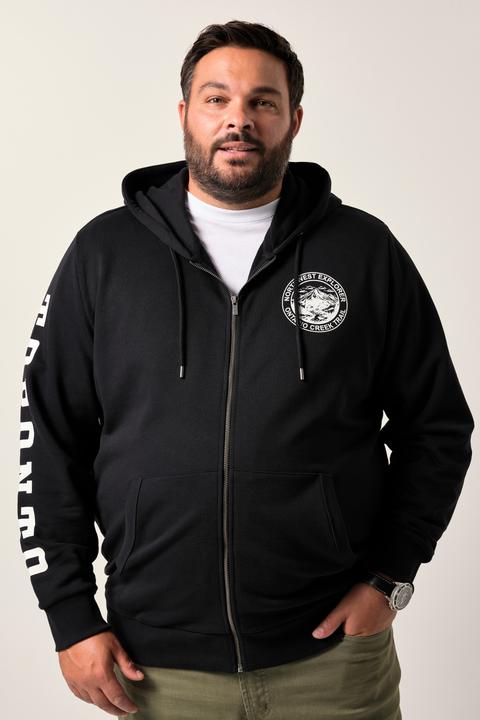 Produktbild Men+ Sweatjacke, Kapuze, Ärmelprint, Kängurutasche (6XL)