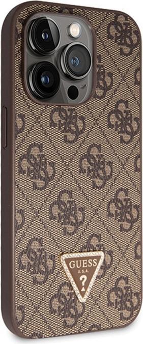 Actual product image Guess GUHCP14LP4TDSCPW iPhone 14 Pro 6.1" brązowy/brown hardcase Crossbody 4G Metal Logo (Apple iPhone 14 Pro)