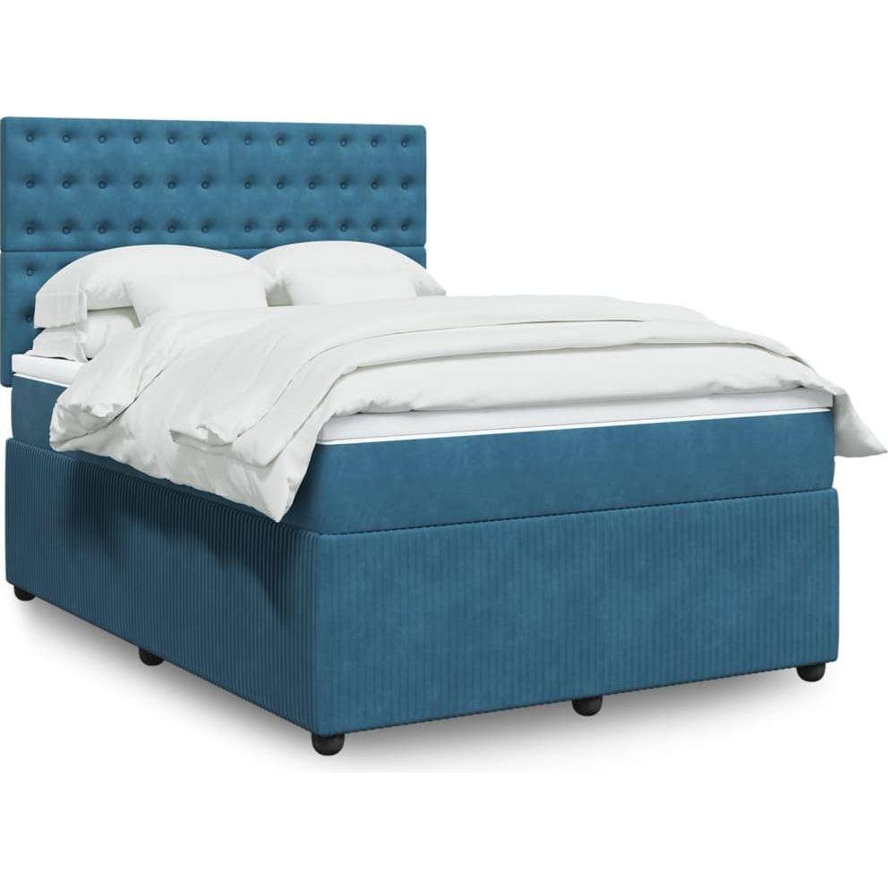 VidaXL, Bett, Bo x springbett mit Matratze 140 x 200 cm Samt (140 x 200 cm)