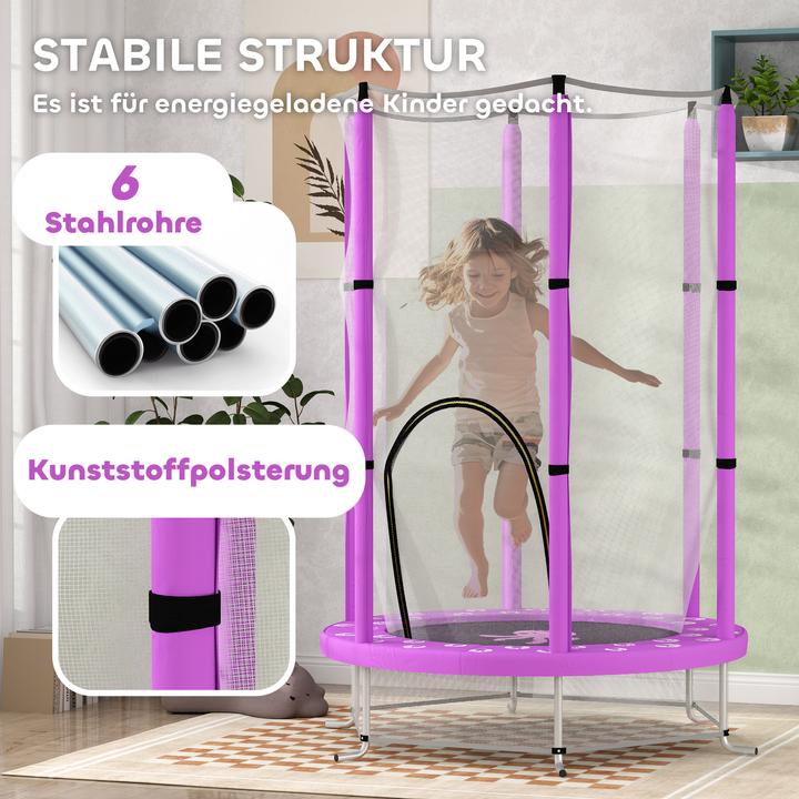 Produktbild Aiyaplay Kinder Trampolin Stahl, Kunststoff Violett (140 cm)