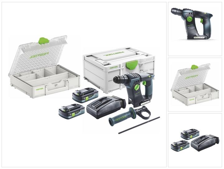 Immagine prodotto Festool Martello perforatore a batteria BHC 18 HPC 4.0 I-Plus (kit di azioni) (Batteria ricaricabile)