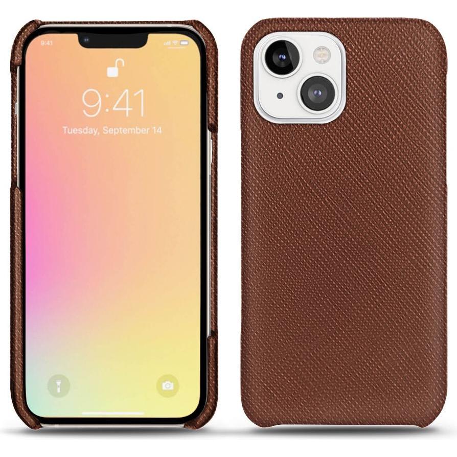 Noreve Lederschutzhülle (Apple iPhone 13), Smartphone Hülle, Braun