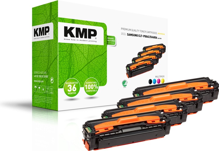 Produktbild KMP 4 SA-T57V schwarz, cyan, magenta, gelb Toner ersetzen SAMSUNG CLT-P504C (SU400A) (M, Y, C, BK)
