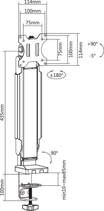 Produktbild Multibrackets Monitorhalter Slim 17-32", schwarz, Metall (Tisch, 32")