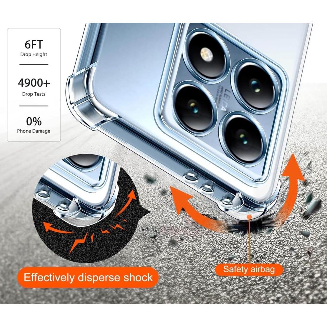 Thumbnail - Screenguard Crystal Soft Airbag Bumper (Xiaomi 14T Pro), Smartphone Hülle, Transparent