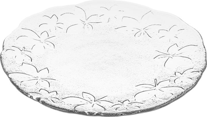 Glasi Hergiswil Speiseteller Kastanienblätter 1 Stück,Transparent (1x, 33 cm)