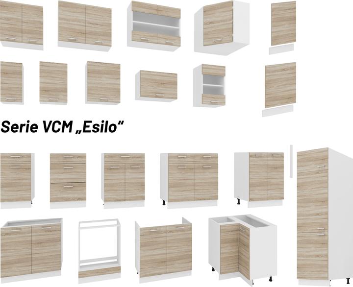 Image du produit VCM Armoire de cuisine Largeur 80 cm Tiroir Meuble bas de cuisine Esilo (80 x 46 x 82 cm)