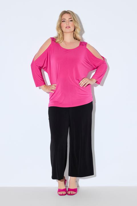 Produktbild Ulla Popken T-Shirt, bequeme Passform, Schulter CutOut (42, 44)