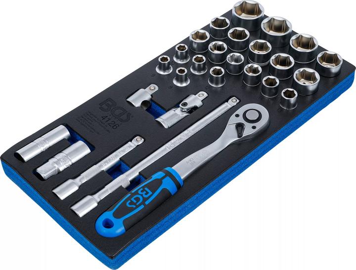 Produktbild BGS Werkstattwageneinlage 1/3: Steckschlüssel-Satz 12,5 mm (1/2") 27-tlg.