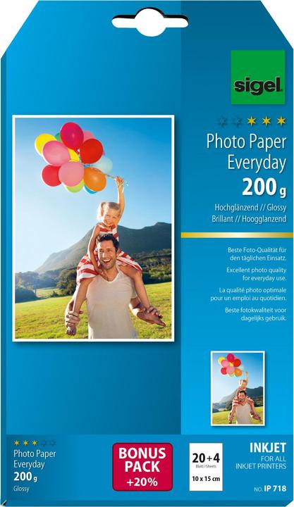 Actual product image Sigel Inkjet Everyday (200 g/m², 10 x 15 cm, 24 pcs.)