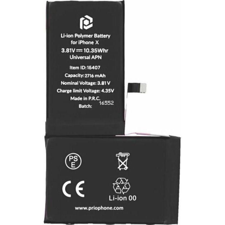 Thumbnail - prio Akku für Apple iPhone X (Universal APN) (Akku, iPhone X), Mobilgerät Ersatzteile