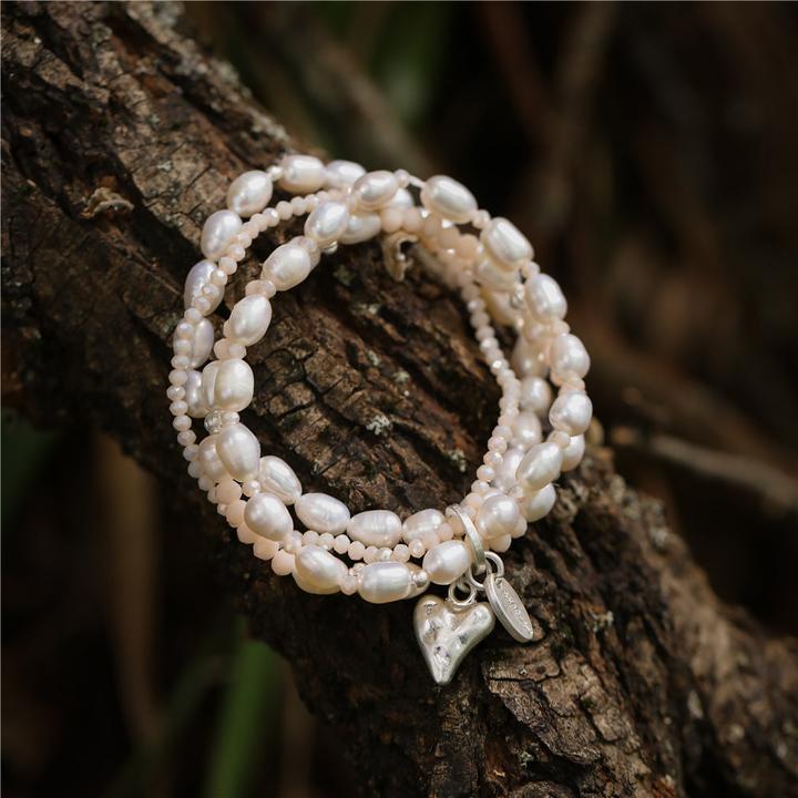 Image du produit Andreani Bracelet avec de véritables perles d'eau douce (80 cm)