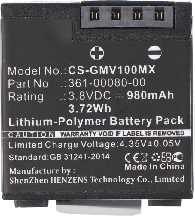 Produktbild AccuCell Akku Garmin VIRB XE Akku 010-12256-01, 361-00080-00, GMICP902624 (Kamera Akku)