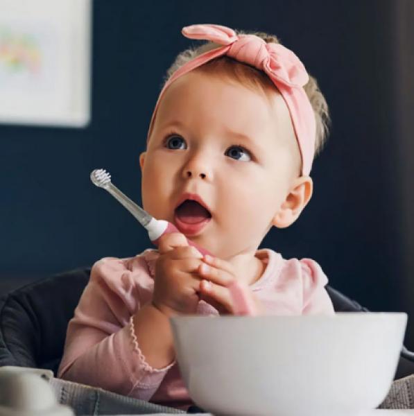 Produktbild Les Babygators Vibrierende Baby-Schallzahnbürste - Himbeerrosa