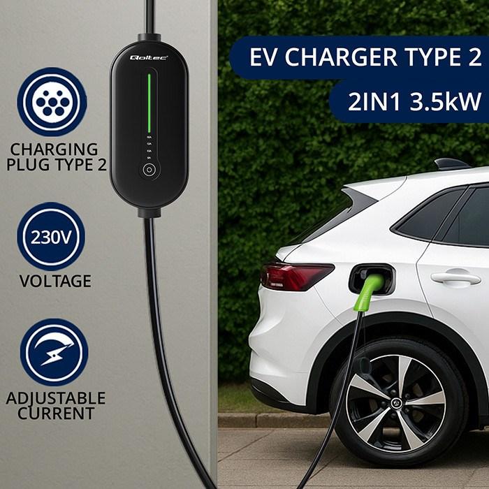 Produktbild Qoltec Mobile Ladegerät (Typ 2, 3.50 kW, 16 A)