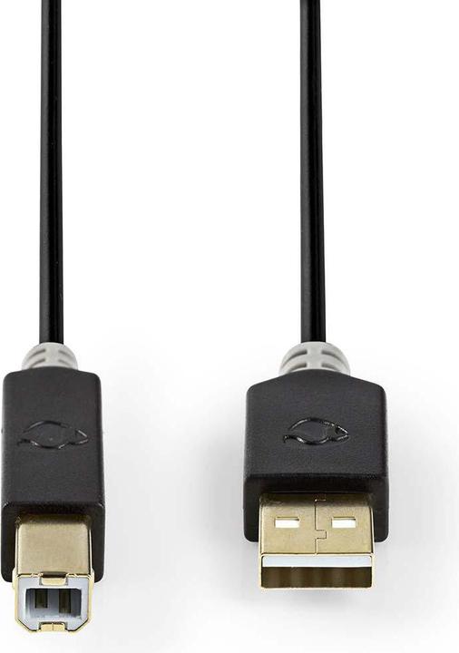 Produktbild Nedis USB-Kabel | USB 2.0 | USB-A Stecker | USB-B Stecker | 480 Mbps | Vergoldet | 3.00 m | rund | PVC | A (3 m, USB 2.0)