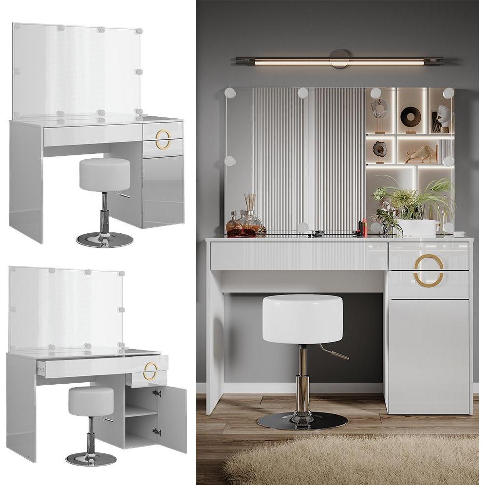 Thumbnail - Vicco, Schminktisch, Adela mit Hocker und Beleuchtung