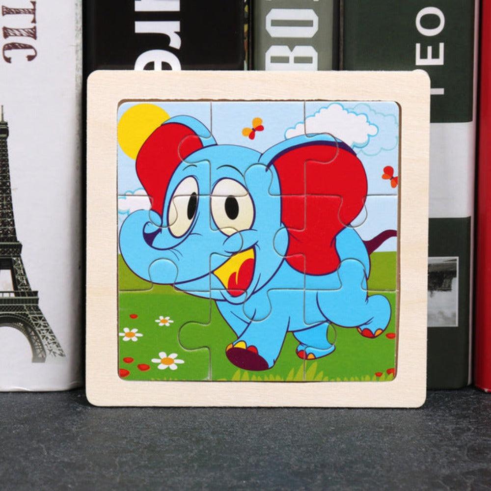 Tinisu Kinder Baby Holz Puzzle Cartoon Elefant 9 Teile Puzzle