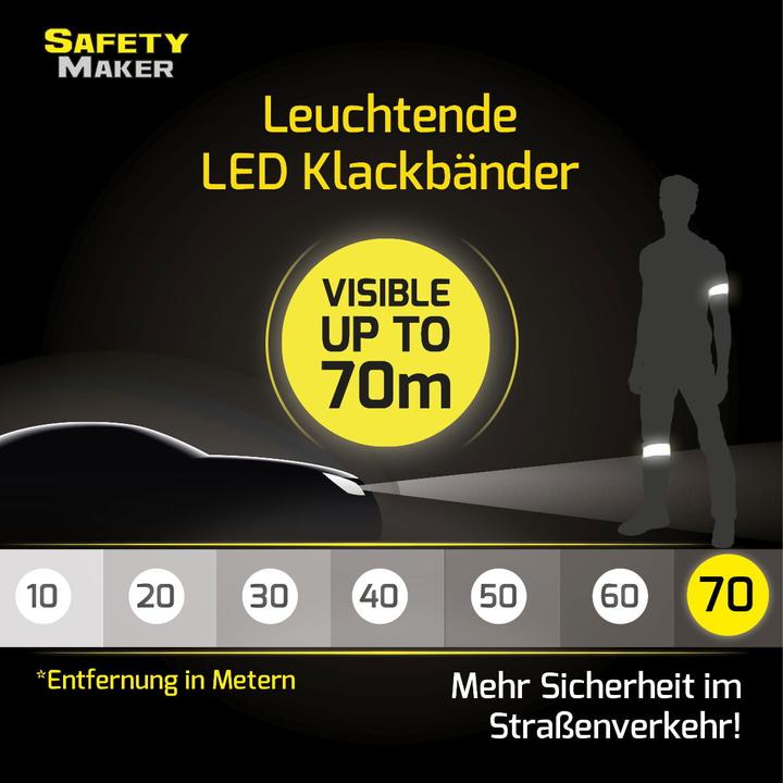 Produktbild SafetyMaker LED Klackband rot
