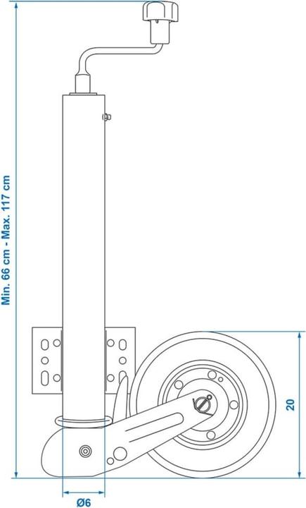 Actual product image ProPlus Support wheel Steel rim with solid rubber tyres