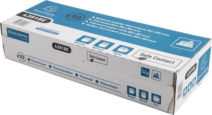 Produktbild Exacompta Thermorollen SafeContact, 80 mm x 76 m, grau-blau