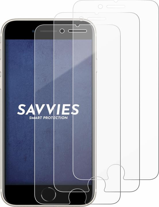 Produktbild Savvies Panzer Schutzglas für Apple iPhone SE 3 2022 Schutzfolie Displayschutz Display Schutz Glas Folie (3 Stk., Apple iPhone SE (3rd Gen))