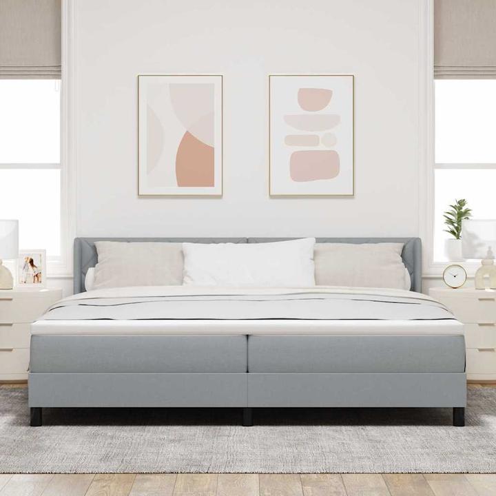 Image du produit vidaXL Boxspringbett Mit Matratze Stoff Hellgrau (200 x 200 cm)
