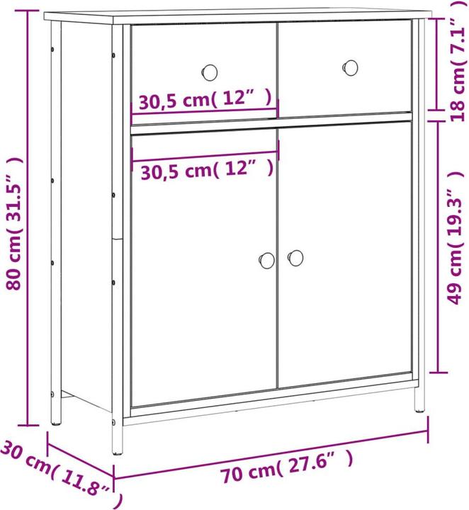 Produktbild vidaXL Frederic (70 x 30 x 80 cm)