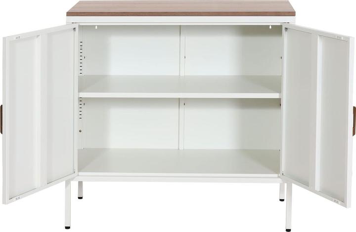Image du produit Mendler Commode HWC-L84, 2 portes métal 90x90x40cm, mélaminé - blanc (90 x 90 x 40 cm)