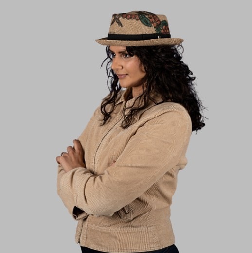 Immagine prodotto Bekos Upcycling - Cappello a forma di torta di maiale "Cafe Royal" da un sacchetto di caffè - 57, 02 (57)