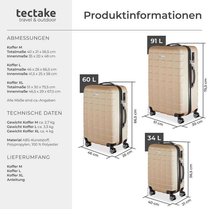 Actual product image tectake Trolley Set 3 pcs. (98 l)