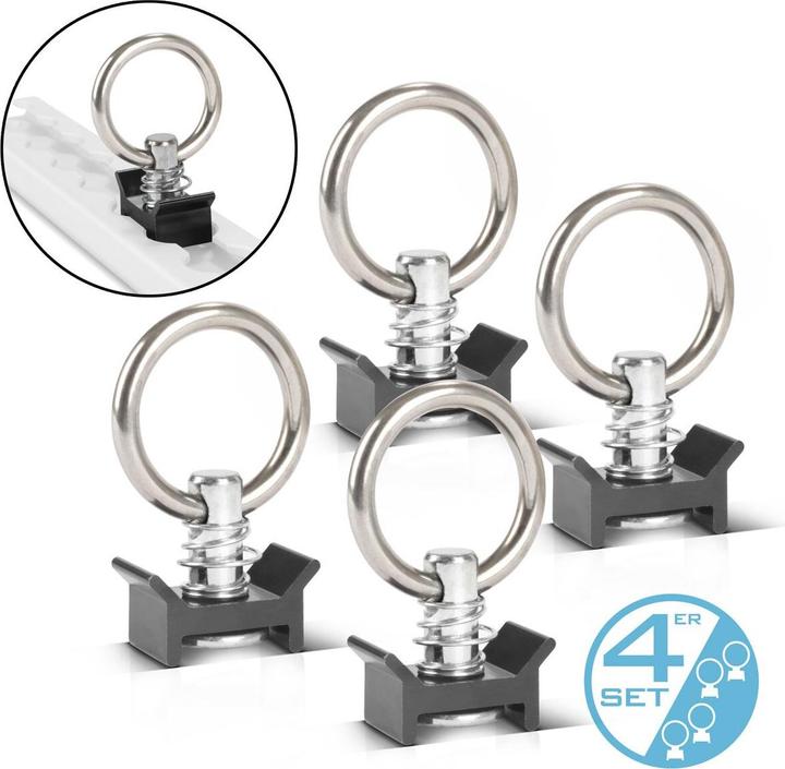 Image du produit Stahlwerk Zurrösen 4er Set Fitting O-Ring Ösen Zurrringe für Airlineschienen