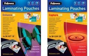 Image du produit Fellowes auto-adhésif. Stratifié. A4, 125 mic (A4, 100 pièce(s), 125 µm)