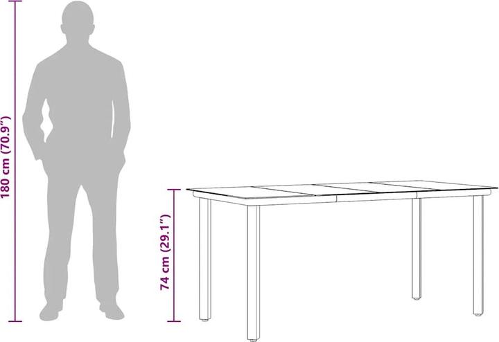 Produktbild vidaXL Esstisch (160 x 80 x 74 cm)