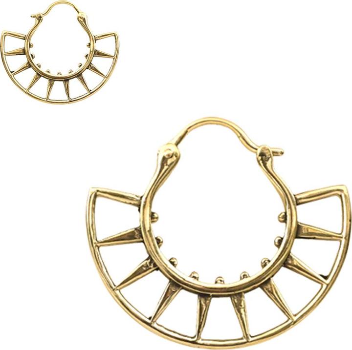 Produktbild Star Piercing Ohrring vergoldet Cones halbrund mit Kugeln (Messing)