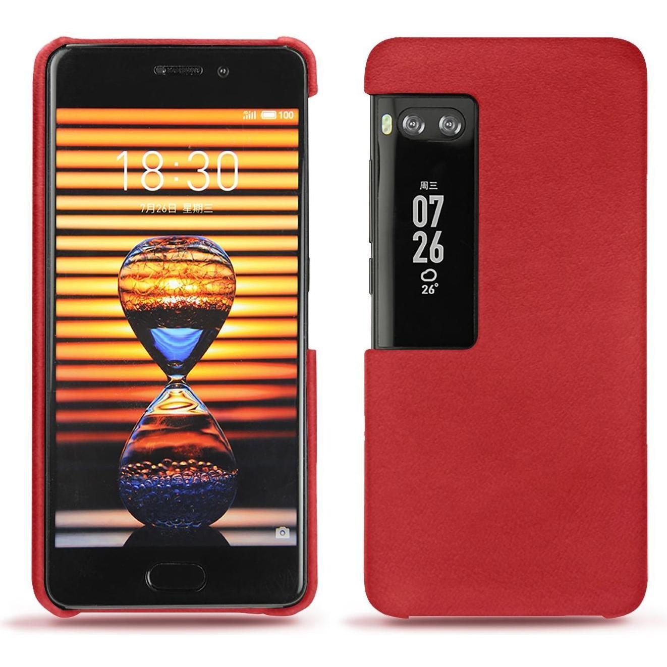 Thumbnail - Noreve Lederschutzhülle (Meizu Pro 7 Plus), Smartphone Hülle, Rot