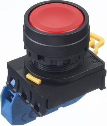Produktbild Idec YW-22mm PB flush plastic maint 1NO red