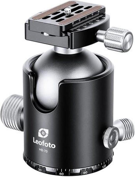 Leofoto Testa a sfera HB-70 con piastra a sgancio rapido QP-70N (Testa sferica)