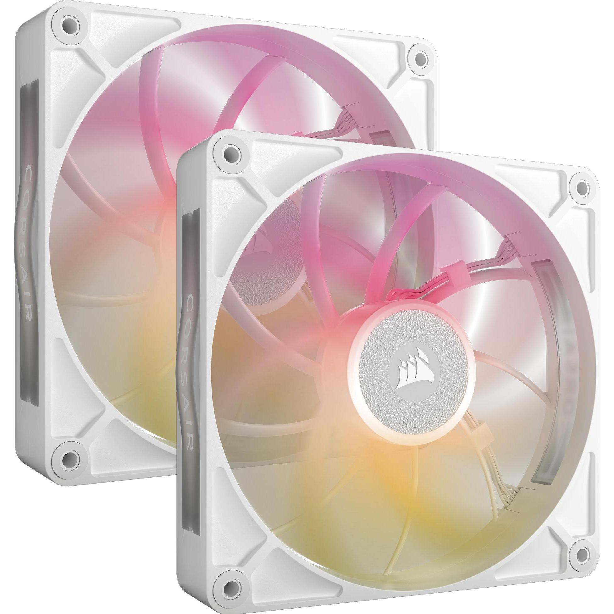 Corsair RX MAX RGB Series, iCUE LINK RX140 MAX RGB White, 140mm RGB Fan, Dual Fan Kit (140 mm, 2 x), PC Lüfter, Weiss