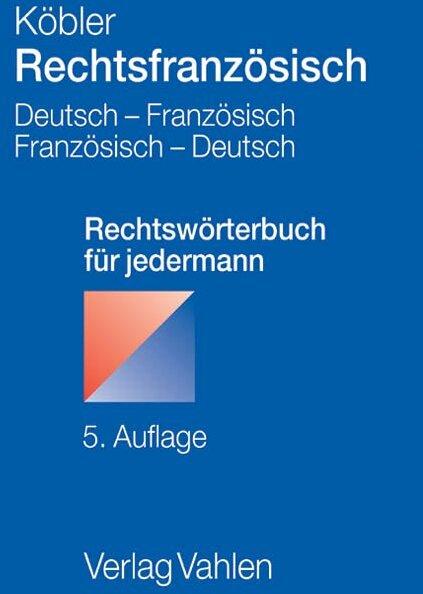 Produktbild Rechtsfranzösisch (Deutsch, Gerhard Köbler, 2013)
